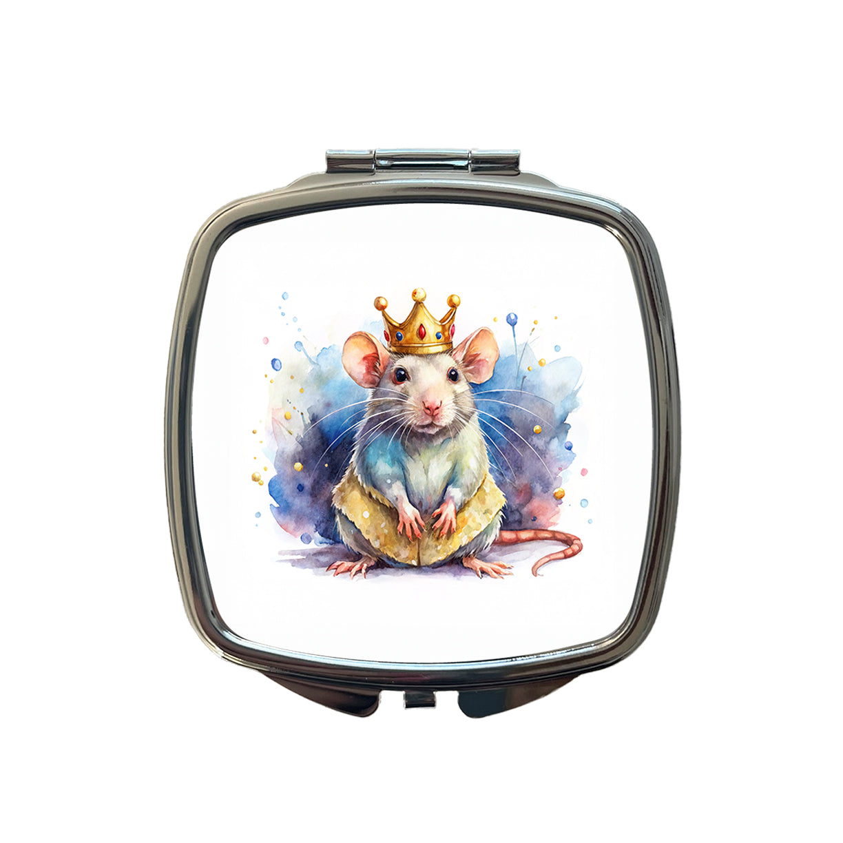 Fantasy Rat Mouse King Watercolor Small Travel Purse Handbag Pocket Makeup Compact Mirror