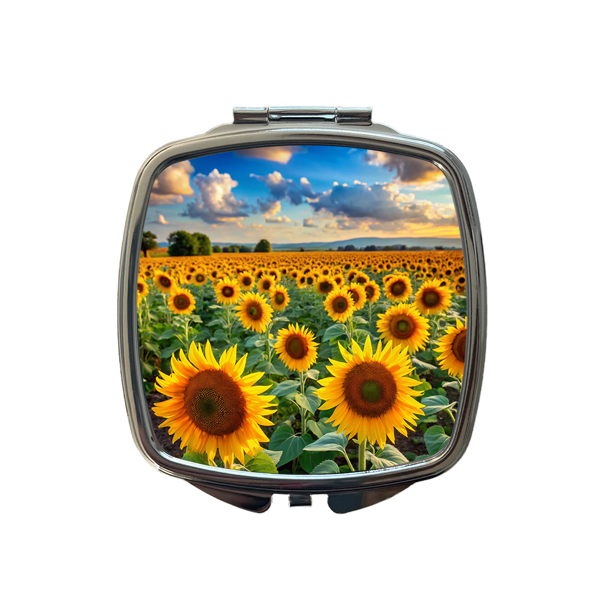 Field Of Sunflowers Small Travel Purse Handbag Pocket Makeup Compact Mirror