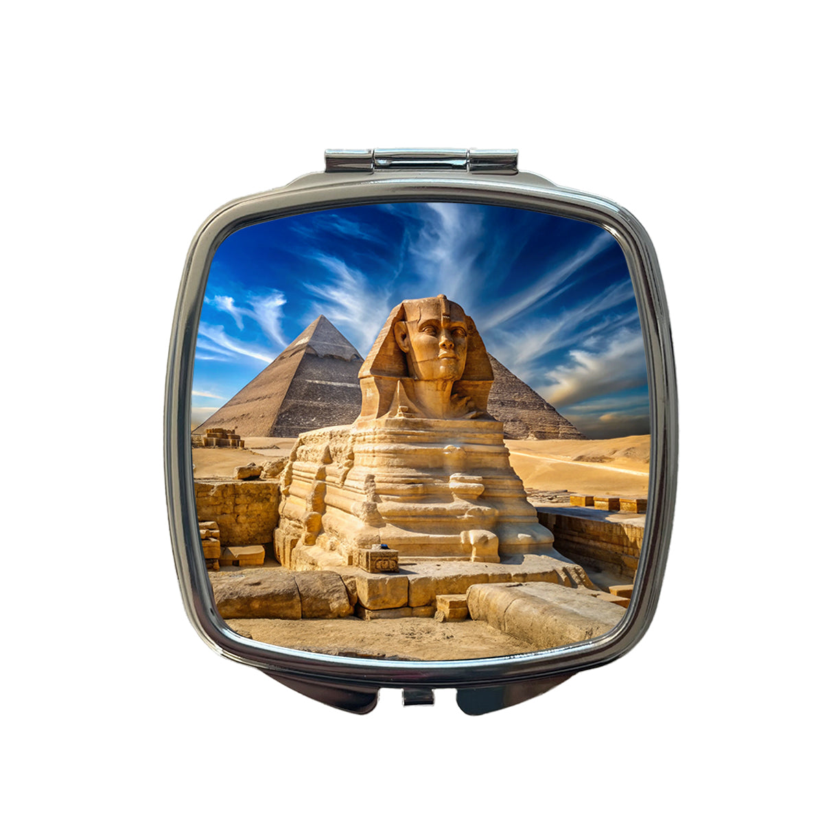 Great Sphinx Of Giza Pyramids Egypt Small Travel Purse Handbag Pocket Makeup Compact Mirror