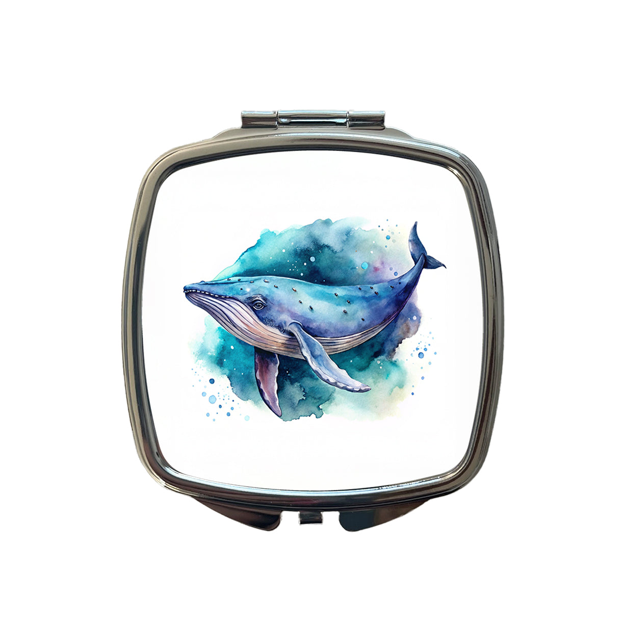 Humpback Whale Watercolor Small Travel Purse Handbag Pocket Makeup Compact Mirror