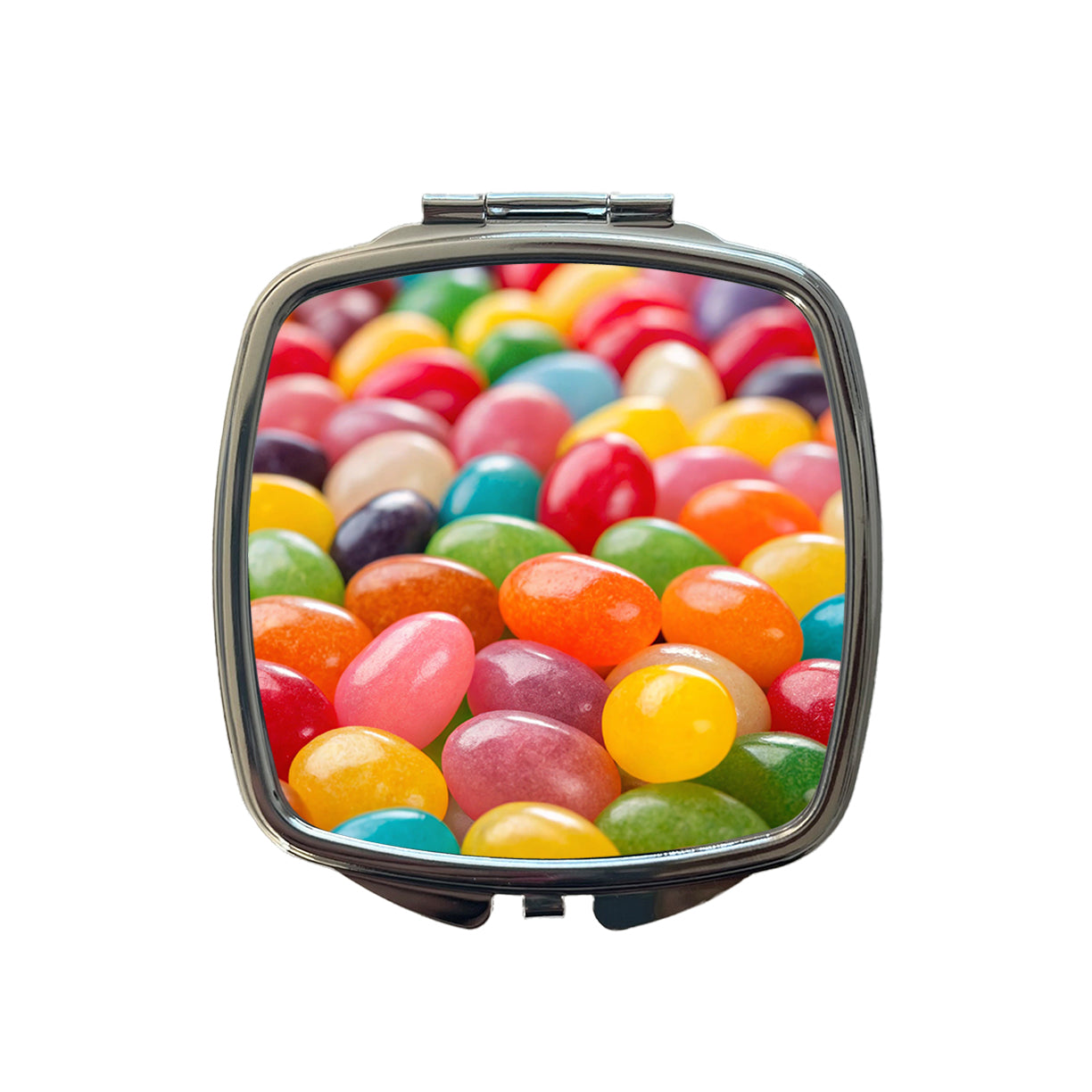 Lots of Jelly Beans Easter Candy Small Travel Purse Handbag Pocket Makeup Compact Mirror