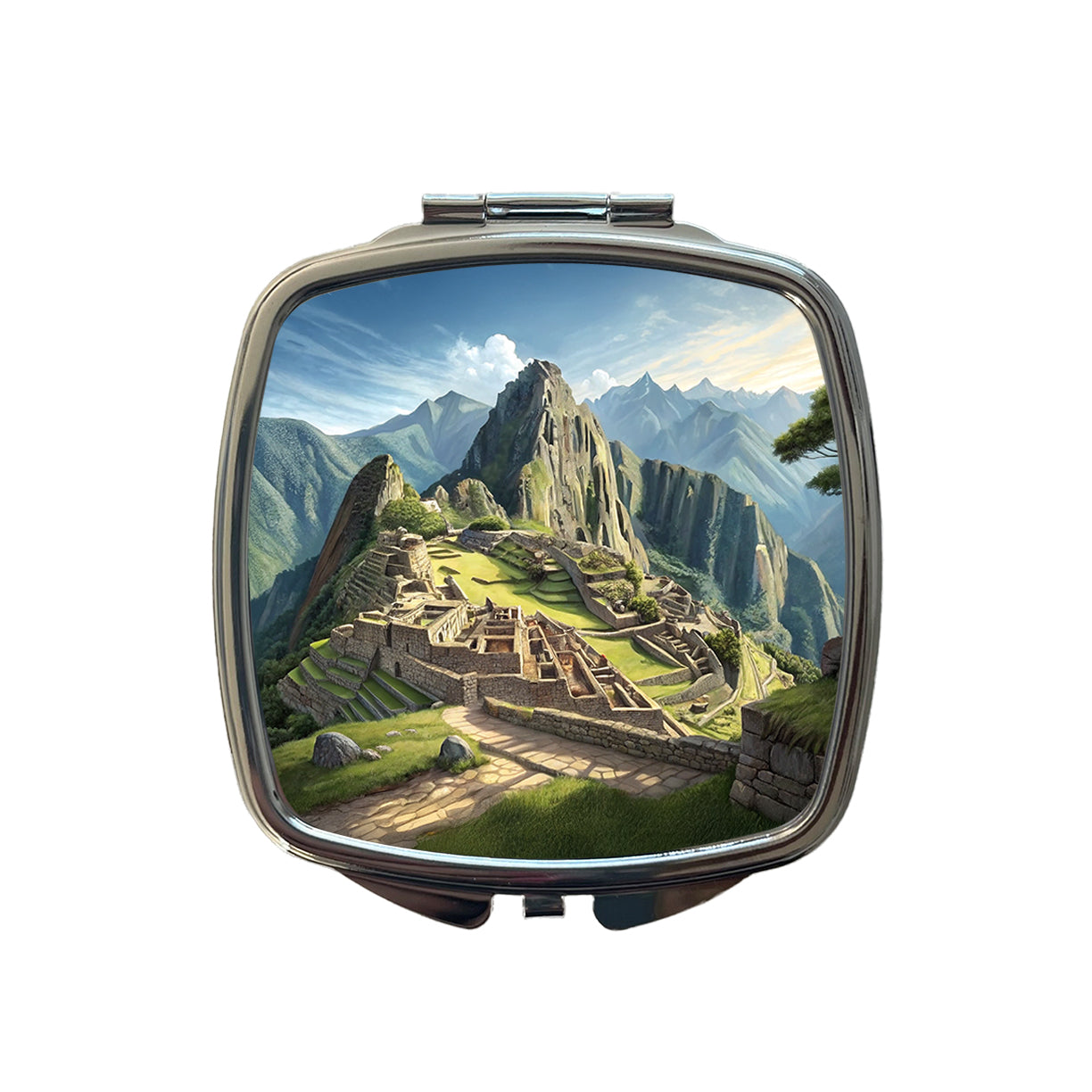 Machu Picchu Incan Citadel Andes Mountains Peru Small Travel Purse Handbag Pocket Makeup Compact Mirror