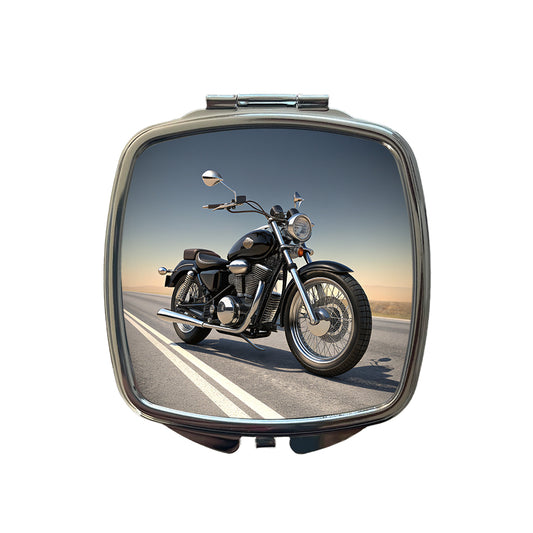 Motorcycle on the Road Small Travel Purse Handbag Pocket Makeup Compact Mirror