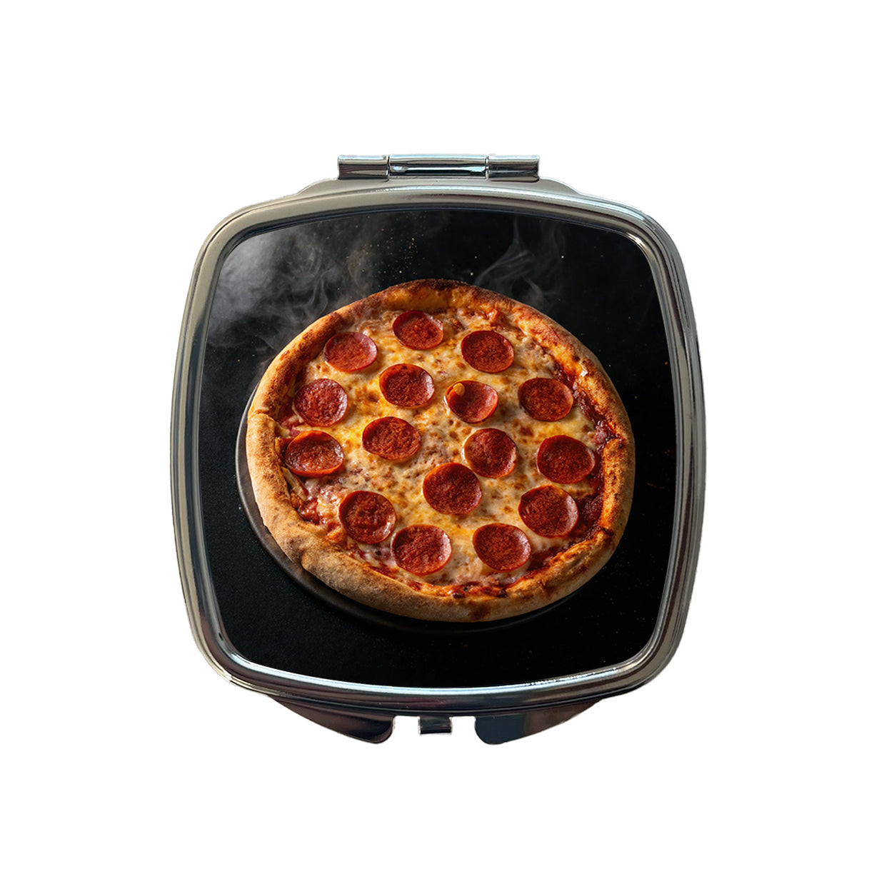 New York Style Pepperoni Pizza Small Travel Purse Handbag Pocket Makeup Compact Mirror