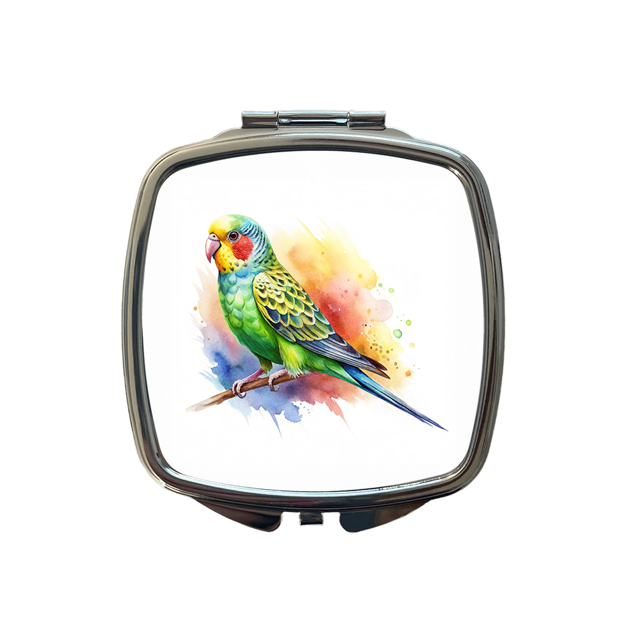 Parakeet Watercolor Small Travel Purse Handbag Pocket Makeup Compact Mirror