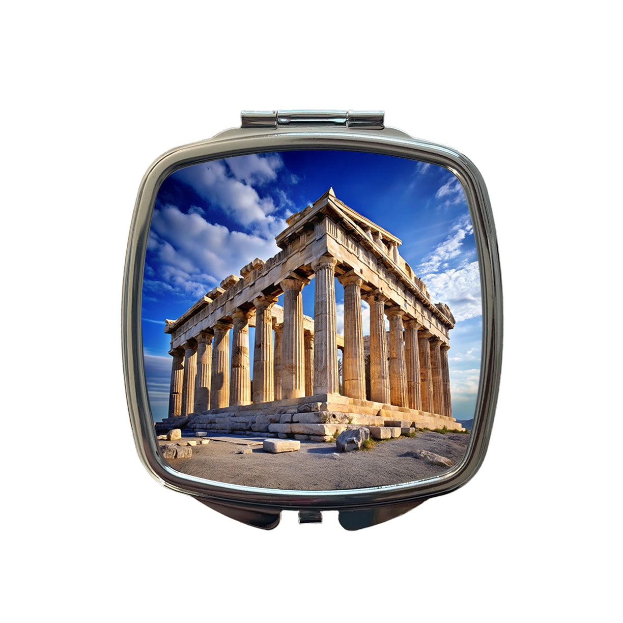 Parthenon Temple Athens Greece Greek Small Travel Purse Handbag Pocket Makeup Compact Mirror