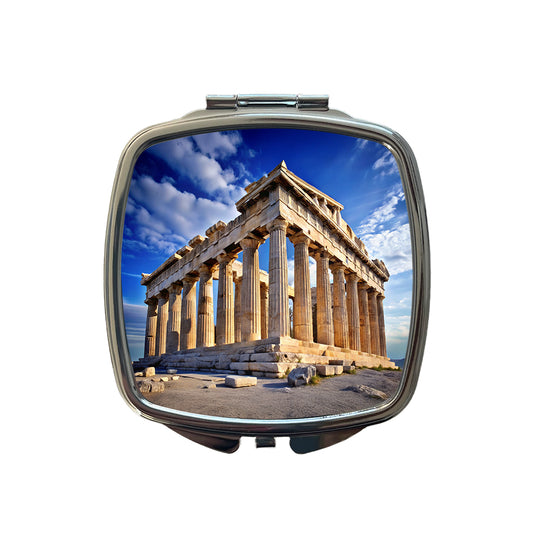 Parthenon Temple Athens Greece Greek Small Travel Purse Handbag Pocket Makeup Compact Mirror