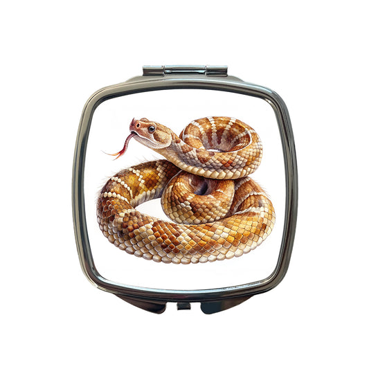 Rattlesnake Snake Reptile Watercolor Small Travel Purse Handbag Pocket Makeup Compact Mirror