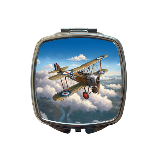 Sopwith Camel WWI British Fighter Plane Small Travel Purse Handbag Pocket Makeup Compact Mirror