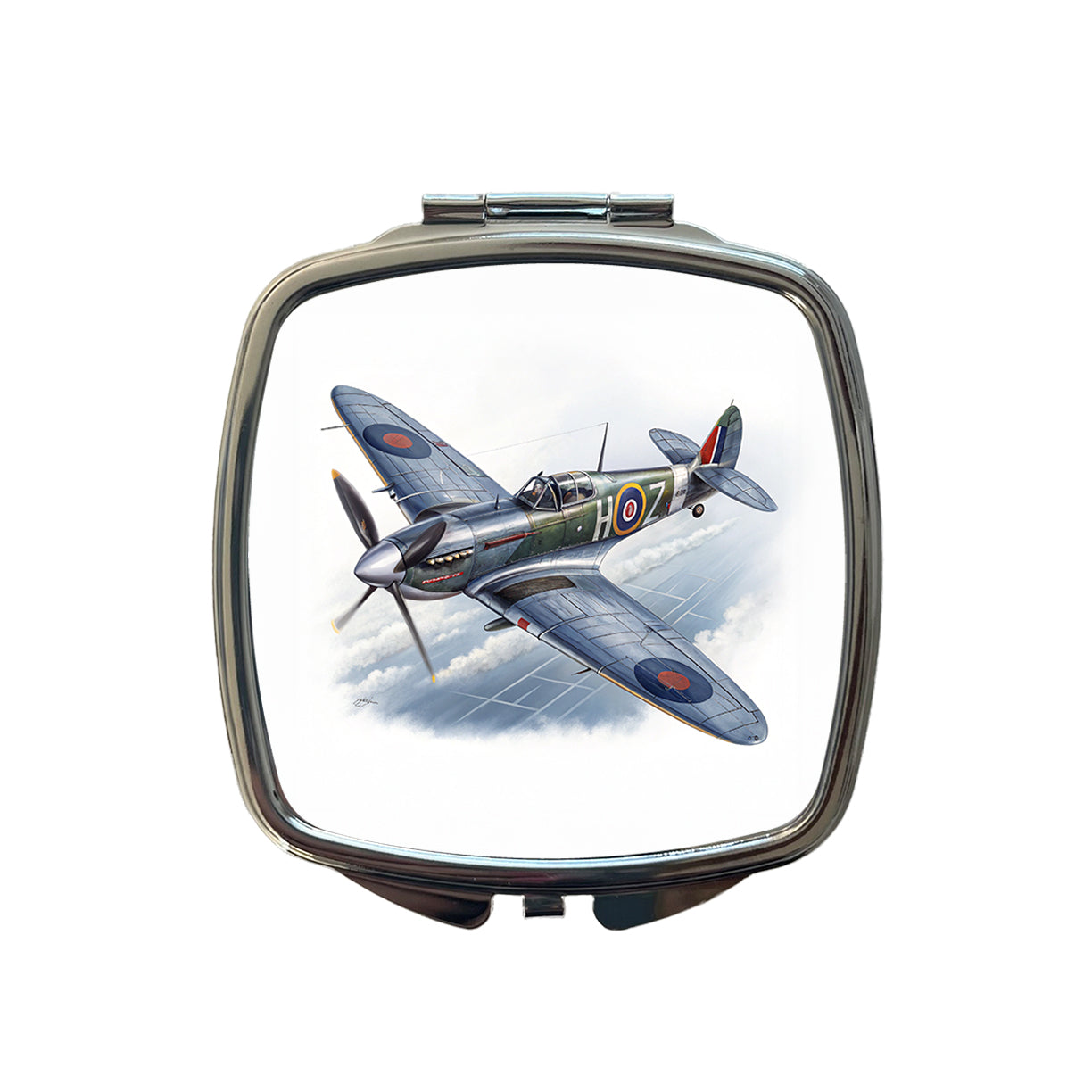 Spitfire WWII British Fighter Plane Small Travel Purse Handbag Pocket Makeup Compact Mirror