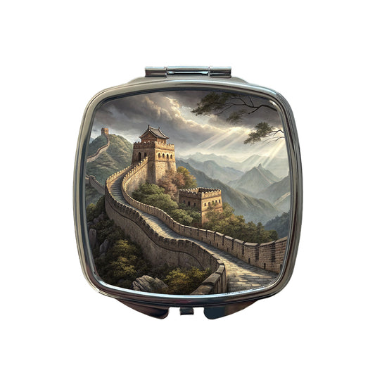 The Great Wall Of China Small Travel Purse Handbag Pocket Makeup Compact Mirror