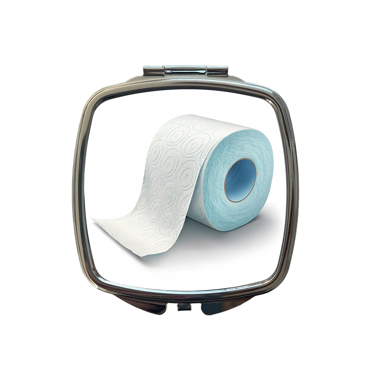 Toilet Paper Roll Small Travel Purse Handbag Pocket Makeup Compact Mirror
