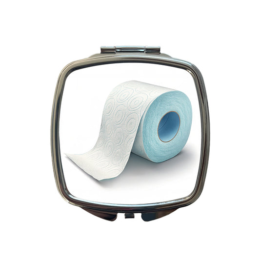 Toilet Paper Roll Small Travel Purse Handbag Pocket Makeup Compact Mirror