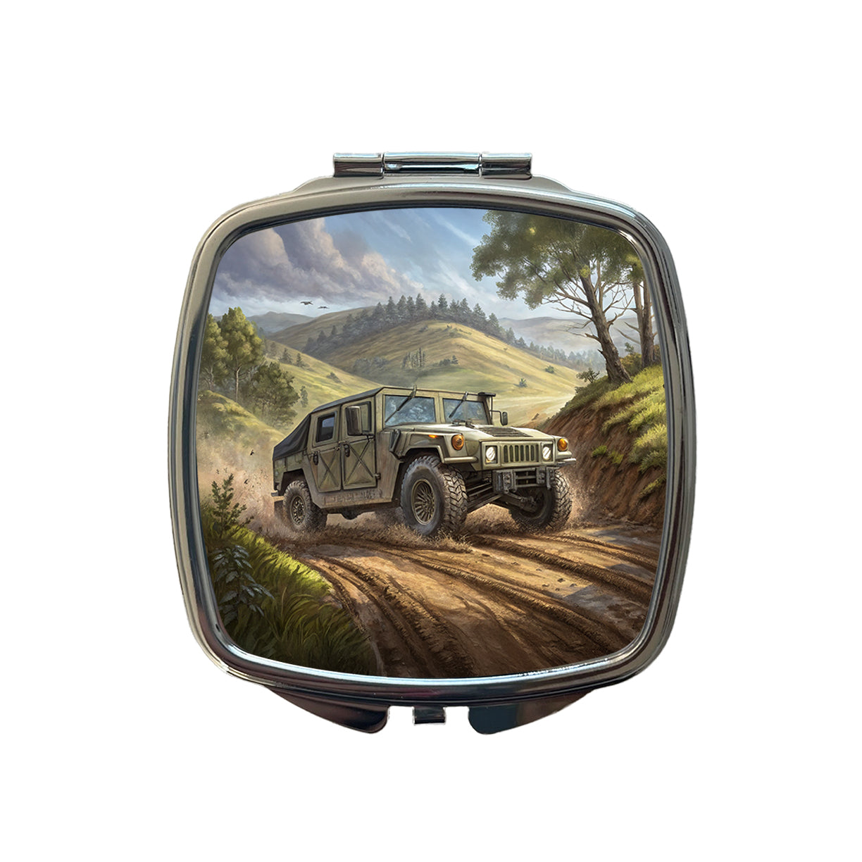 US Army Military Humvee Small Travel Purse Handbag Pocket Makeup Compact Mirror