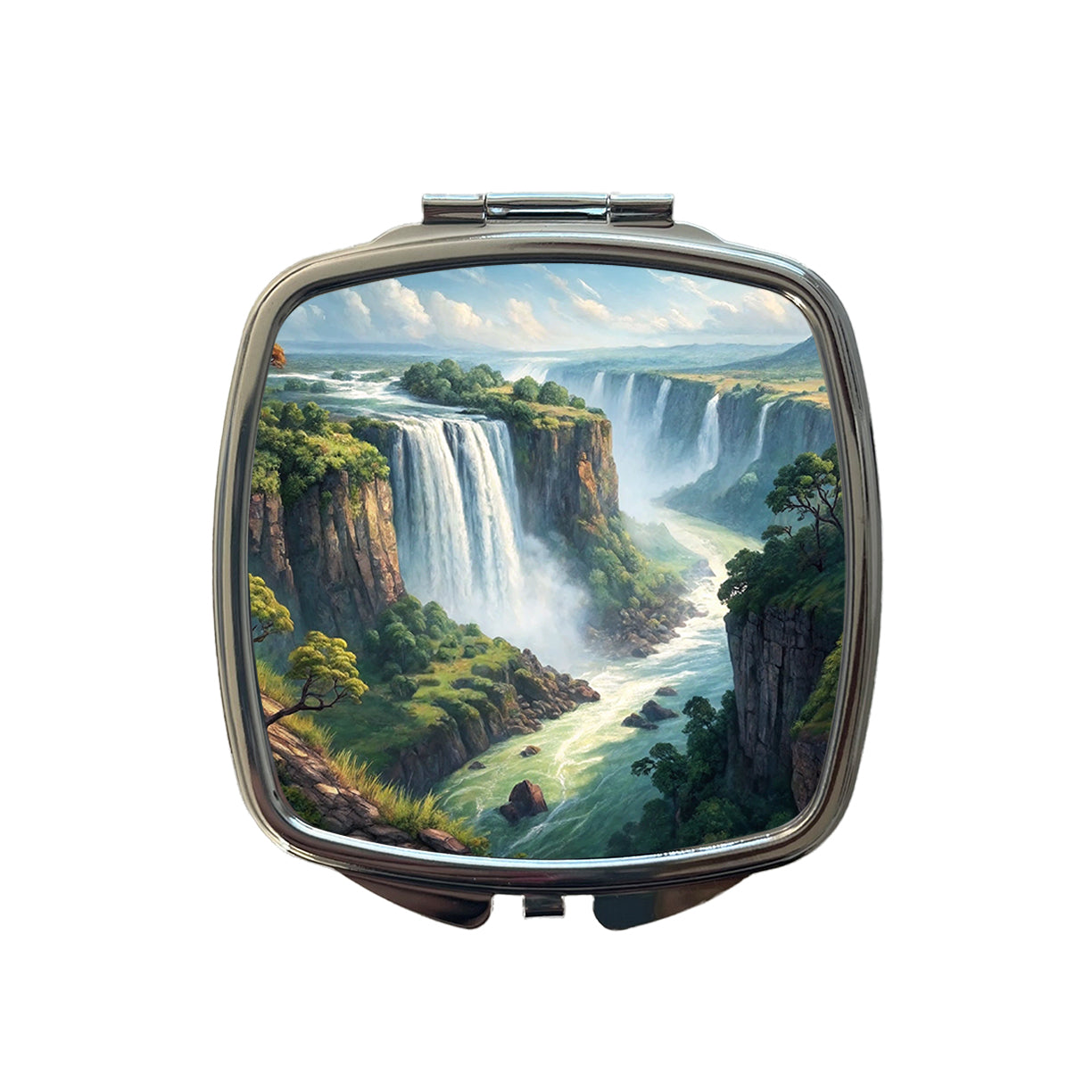 Victoria Falls Zimbabwe Zambia Africa Small Travel Purse Handbag Pocket Makeup Compact Mirror
