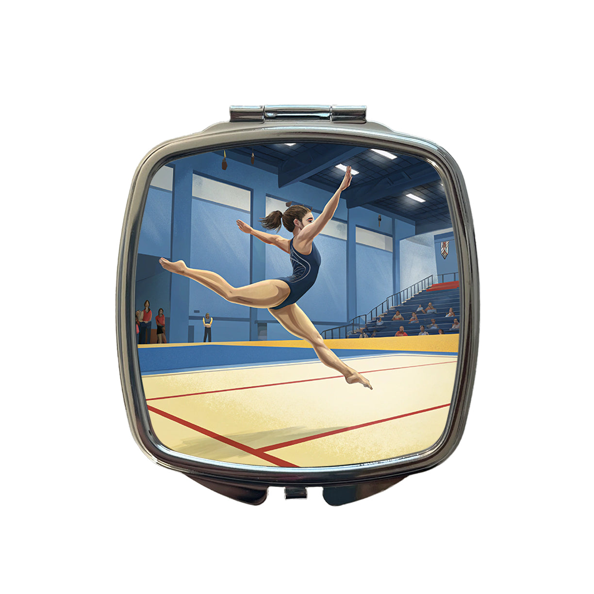Women's Gymnastics Floor Routine Small Travel Purse Handbag Pocket Makeup Compact Mirror