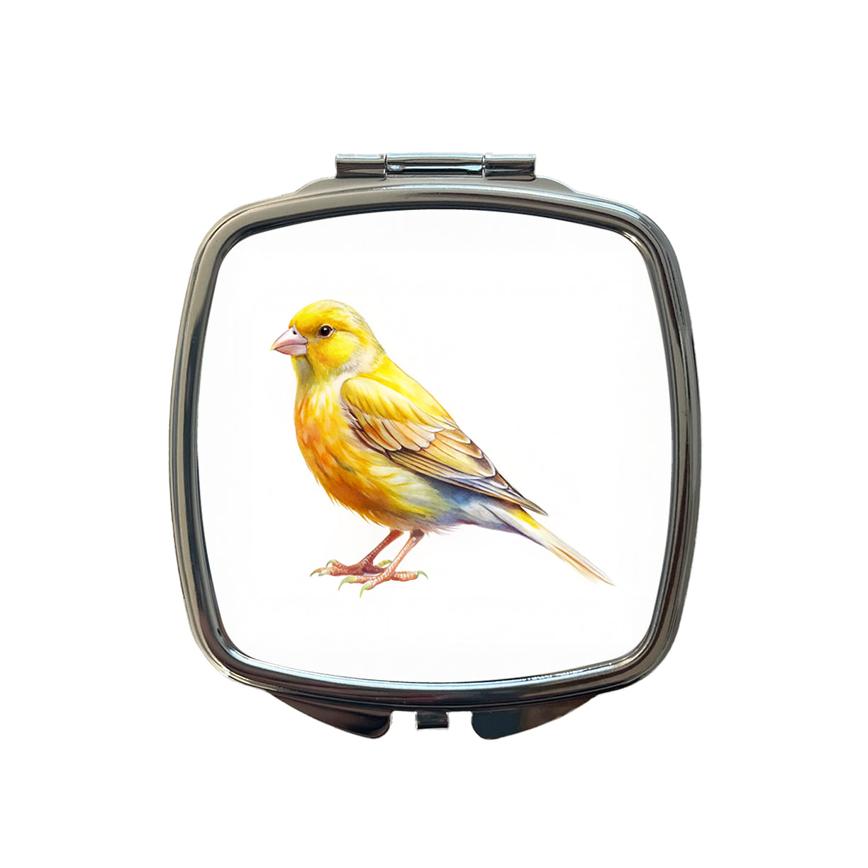Yellow Canary Bird Watercolor Small Travel Purse Handbag Pocket Makeup Compact Mirror