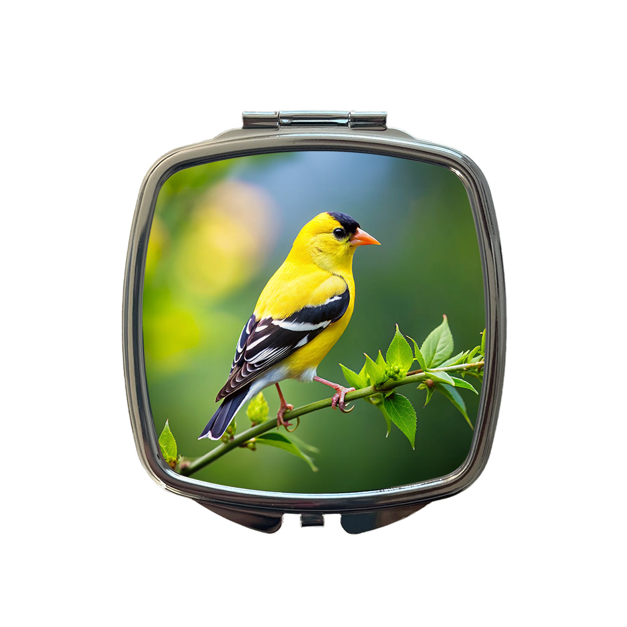 American Goldfinch Backyard Bird Small Travel Purse Handbag Pocket Makeup Compact Mirror