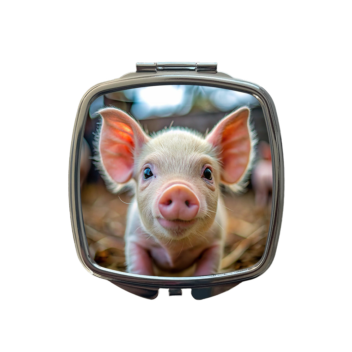 Baby Pig Face Small Travel Purse Handbag Pocket Makeup Compact Mirror
