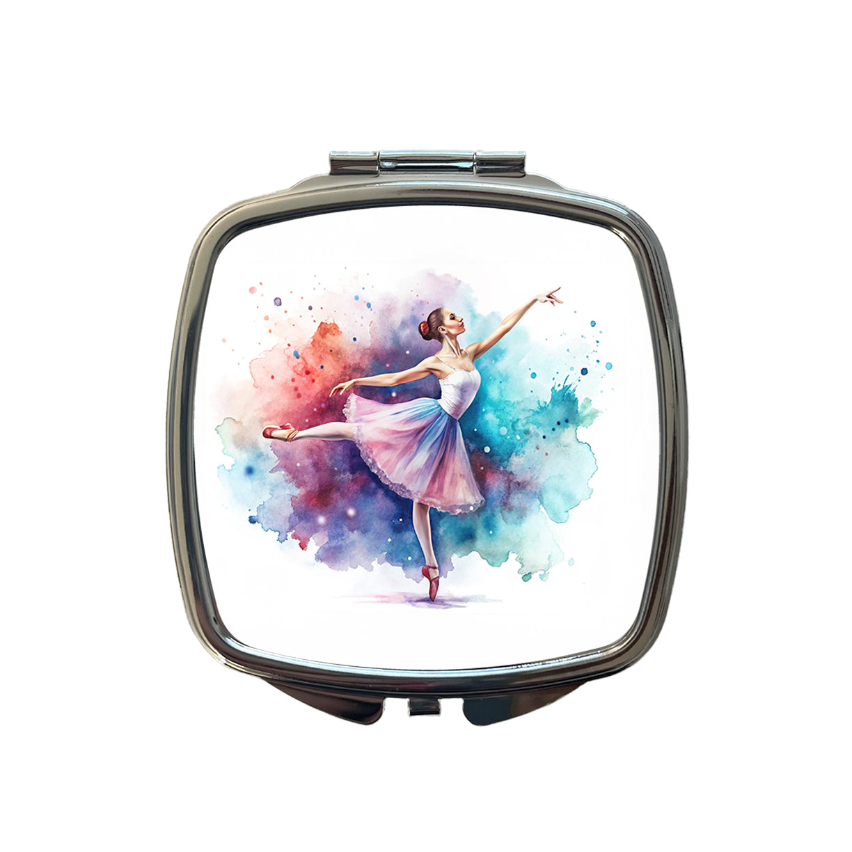 Ballet Dancer Watercolor Small Travel Purse Handbag Pocket Makeup Compact Mirror