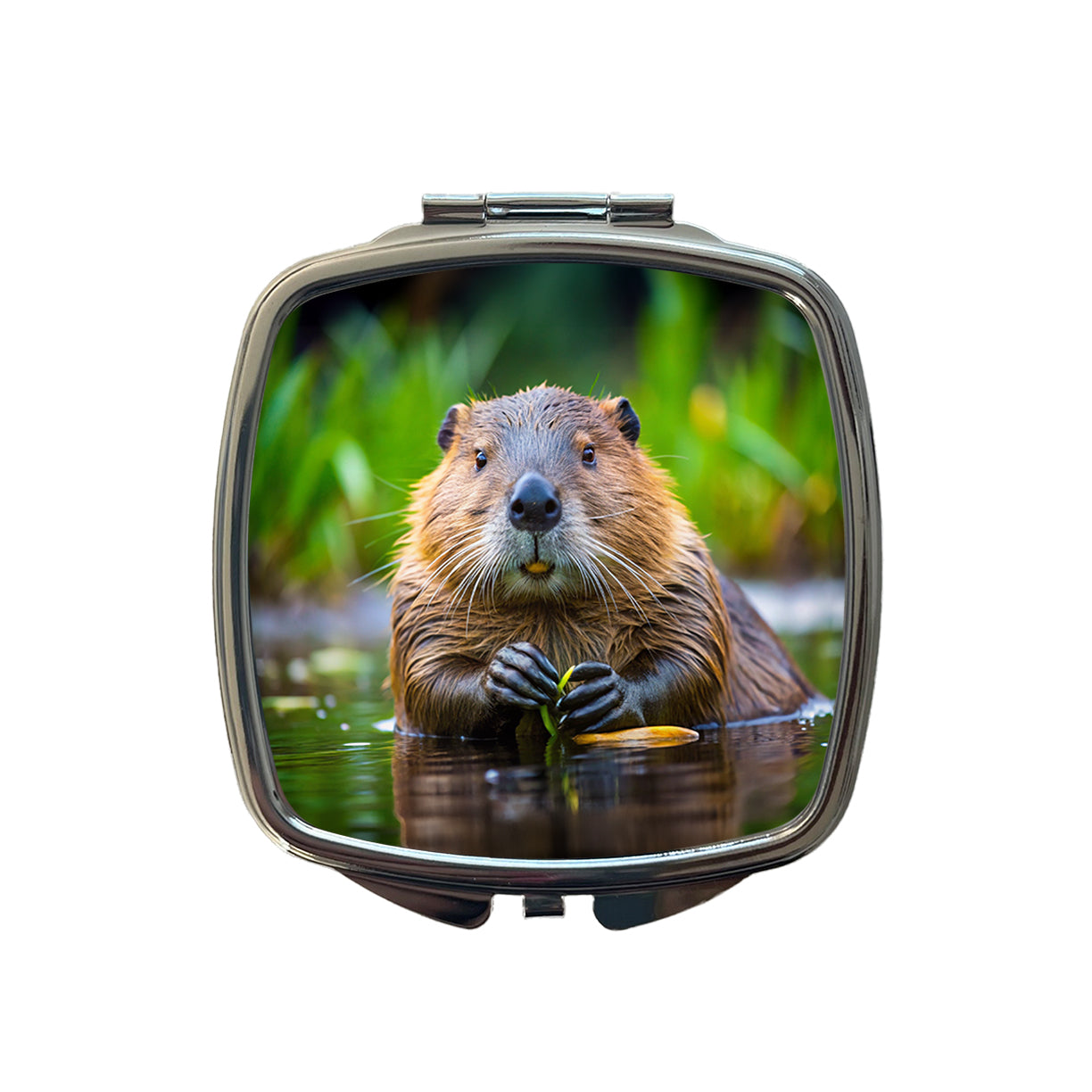 Beaver Small Travel Purse Handbag Pocket Makeup Compact Mirror