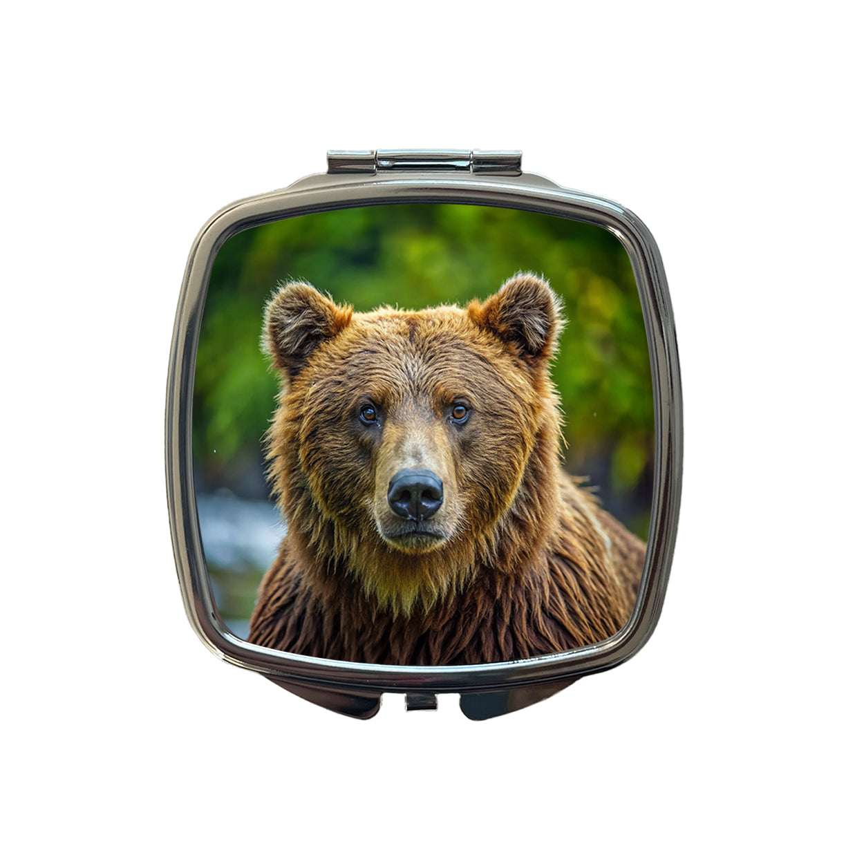 Brown Bear Small Travel Purse Handbag Pocket Makeup Compact Mirror