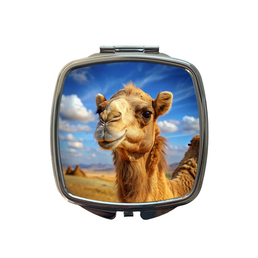 Camel Small Travel Purse Handbag Pocket Makeup Compact Mirror