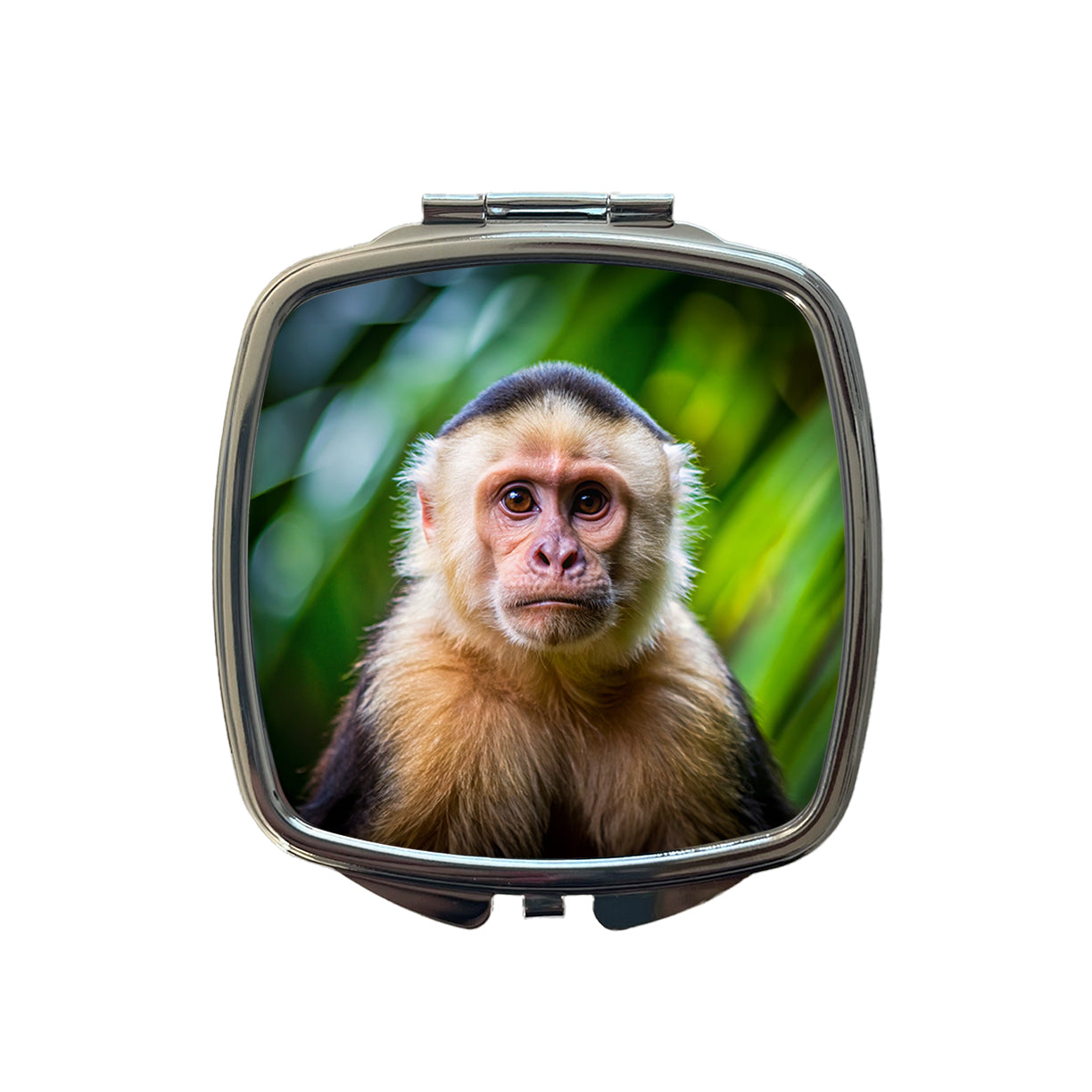 Capuchin Monkey Small Travel Purse Handbag Pocket Makeup Compact Mirror