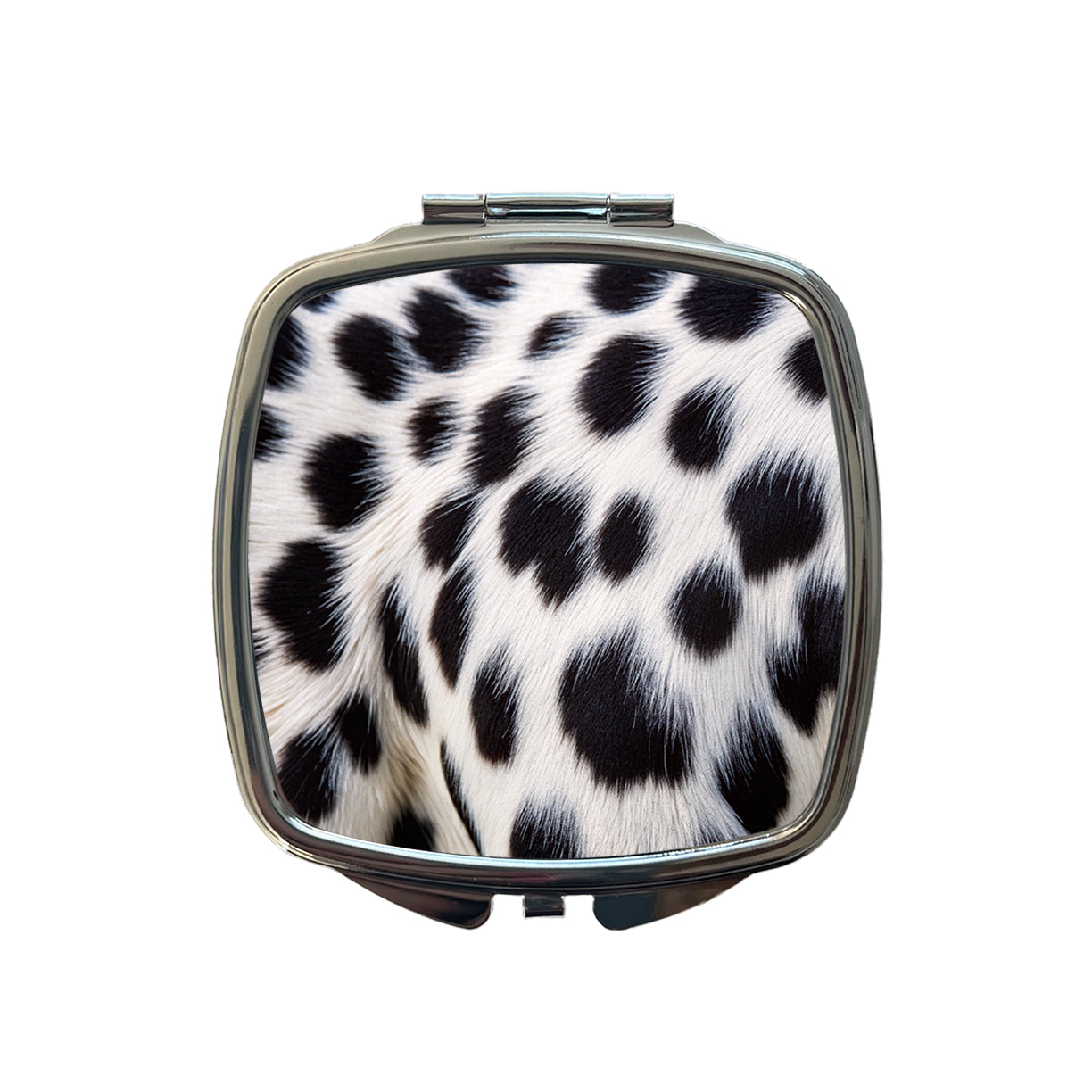 Dalmatian Dog Fur Spotted Pattern Small Travel Purse Handbag Pocket Makeup Compact Mirror