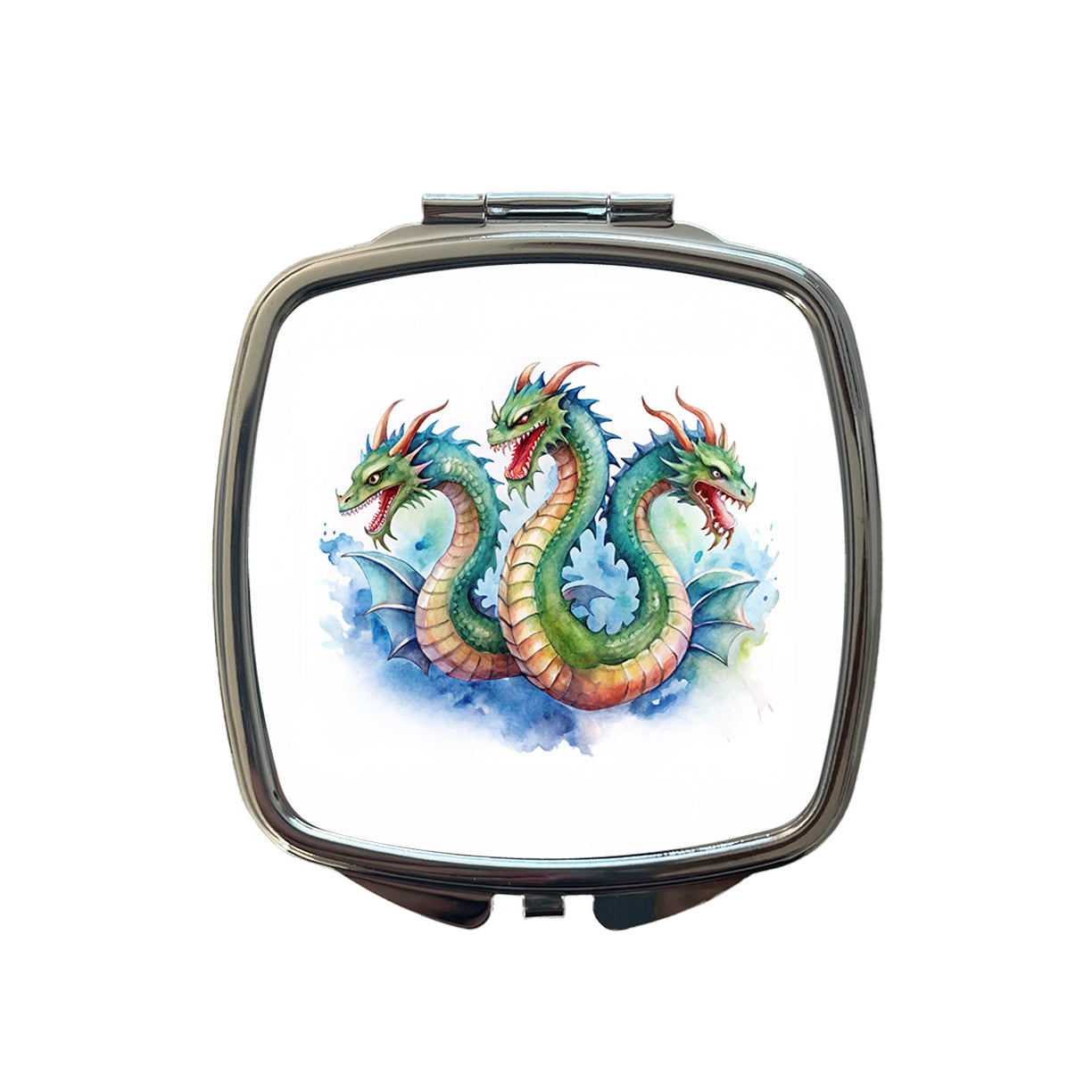 Fantasy Hydra Mythical Creature Watercolor Small Travel Purse Handbag Pocket Makeup Compact Mirror