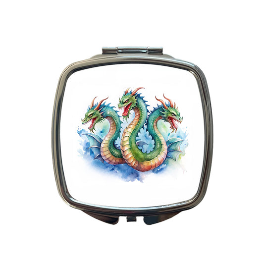 Fantasy Hydra Mythical Creature Watercolor Small Travel Purse Handbag Pocket Makeup Compact Mirror