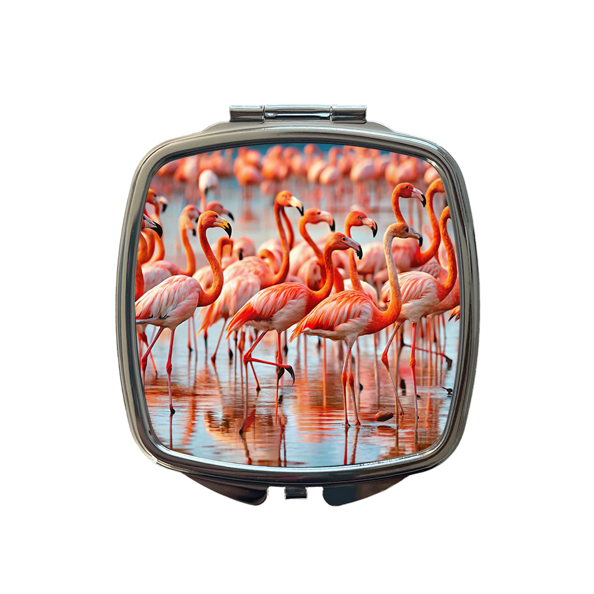 Flamingos Small Travel Purse Handbag Pocket Makeup Compact Mirror