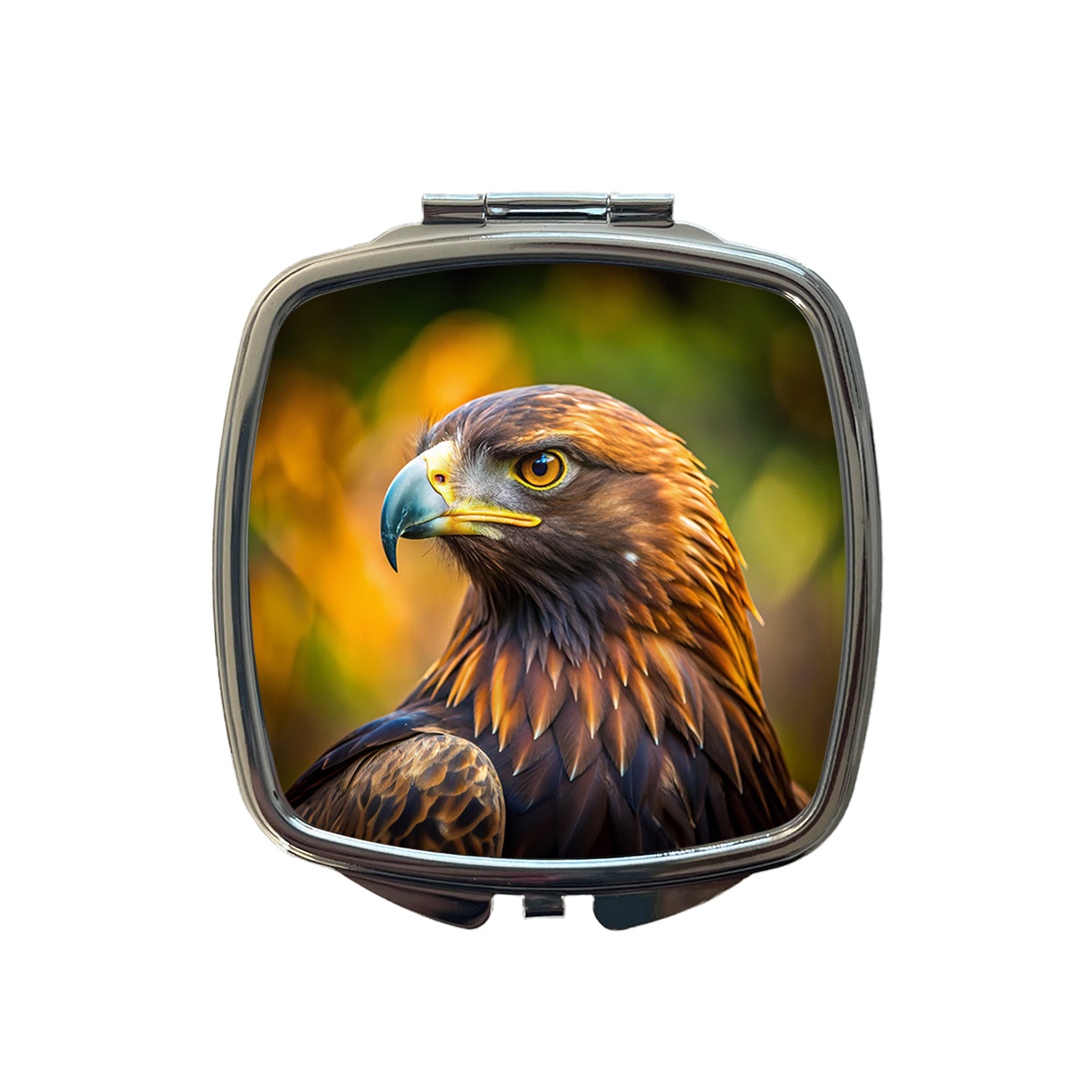 Golden Eagle Raptor Bird Of Prey Small Travel Purse Handbag Pocket Makeup Compact Mirror