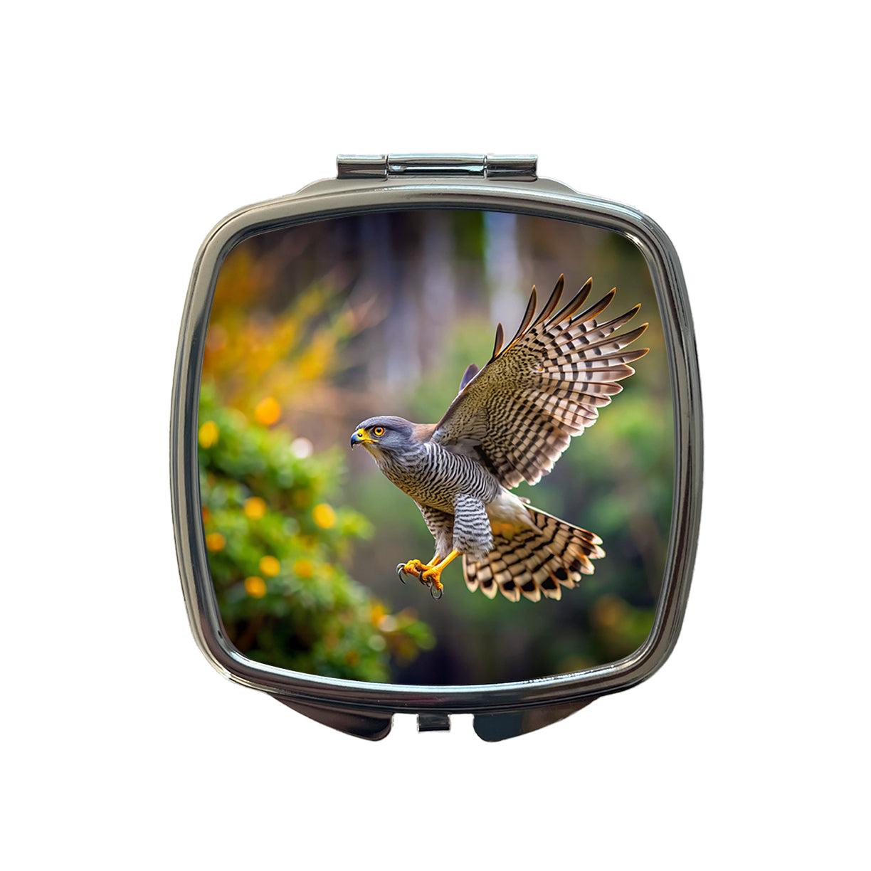 Goshawk Flying Raptor Bird Of Prey Small Travel Purse Handbag Pocket Makeup Compact Mirror