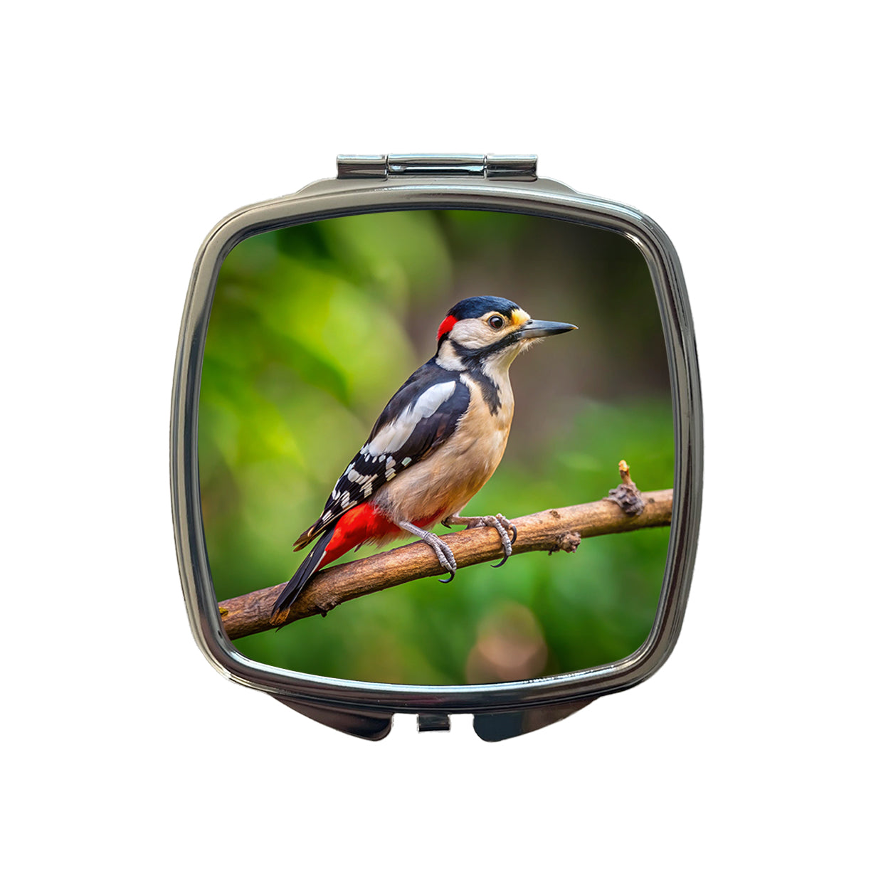Great Spotted Woodpecker Backyard Bird Small Travel Purse Handbag Pocket Makeup Compact Mirror