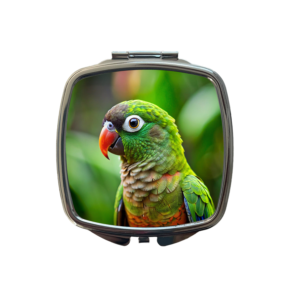 Green Conure Parakeet Bird Small Travel Purse Handbag Pocket Makeup Compact Mirror