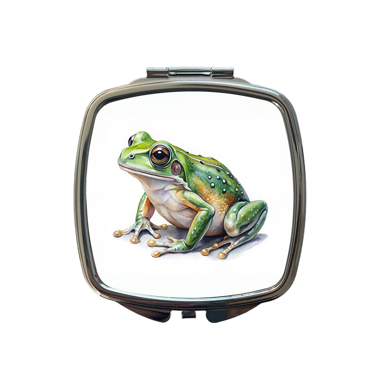 Green Frog Watercolor Small Travel Purse Handbag Pocket Makeup Compact Mirror