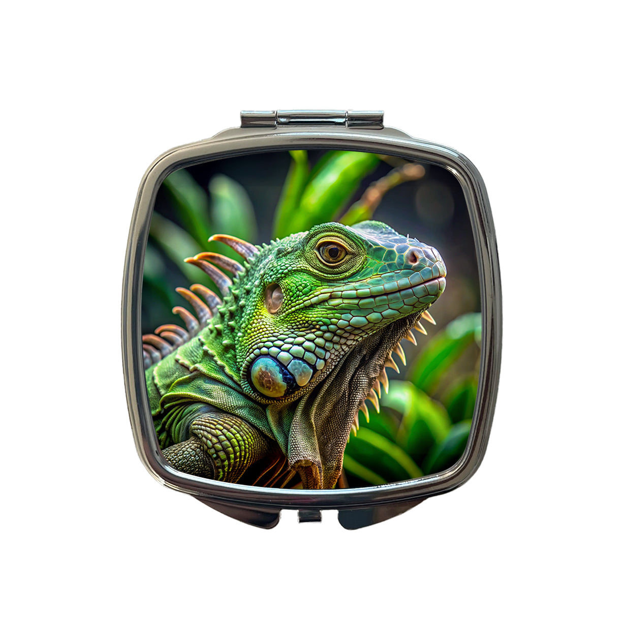 Green Iguana Lizard Reptile Small Travel Purse Handbag Pocket Makeup Compact Mirror