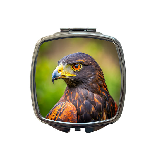 Harris's Hawk Raptor Bird Of Prey Small Travel Purse Handbag Pocket Makeup Compact Mirror