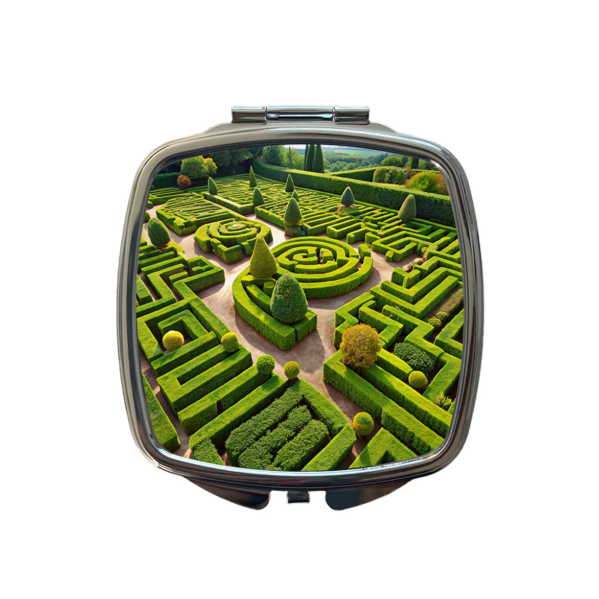 Hedge Garden Maze Small Travel Purse Handbag Pocket Makeup Compact Mirror