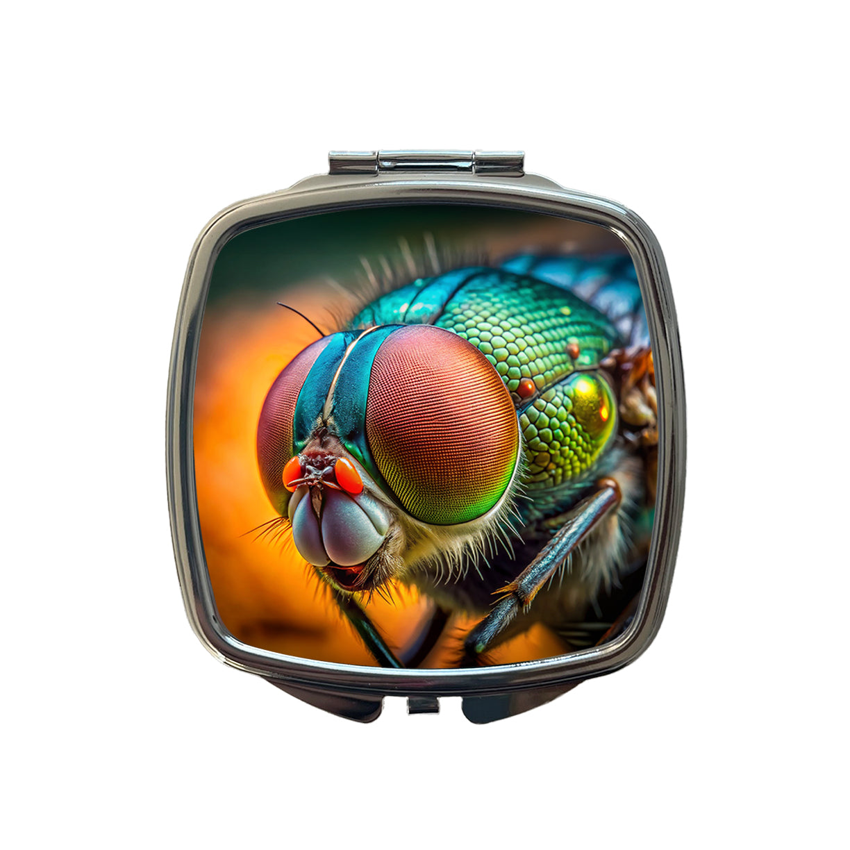Housefly Fly Eyes Close-up Small Travel Purse Handbag Pocket Makeup Compact Mirror