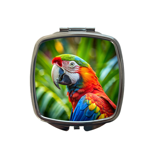 Macaw Parrot Bird Small Travel Purse Handbag Pocket Makeup Compact Mirror