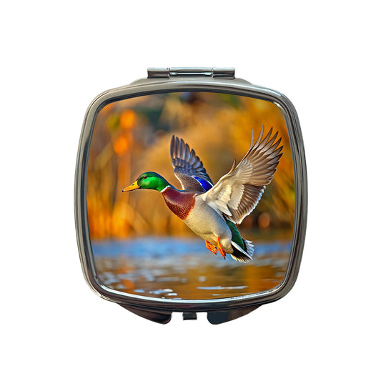 Mallard Duck Flying Small Travel Purse Handbag Pocket Makeup Compact Mirror