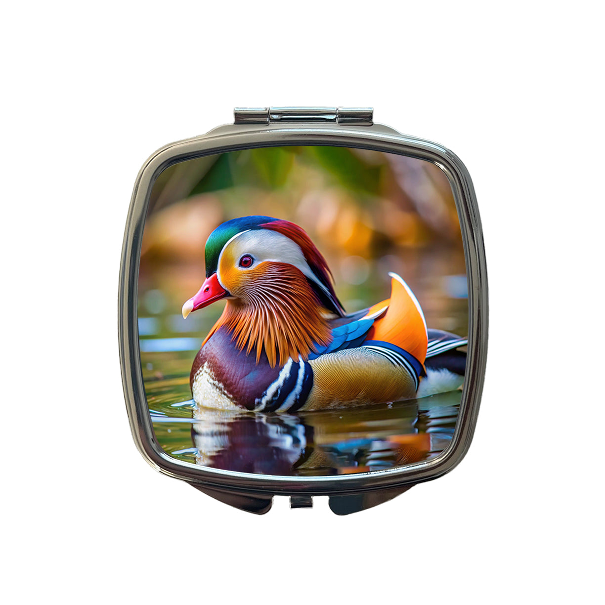 Mandarin Duck Small Travel Purse Handbag Pocket Makeup Compact Mirror