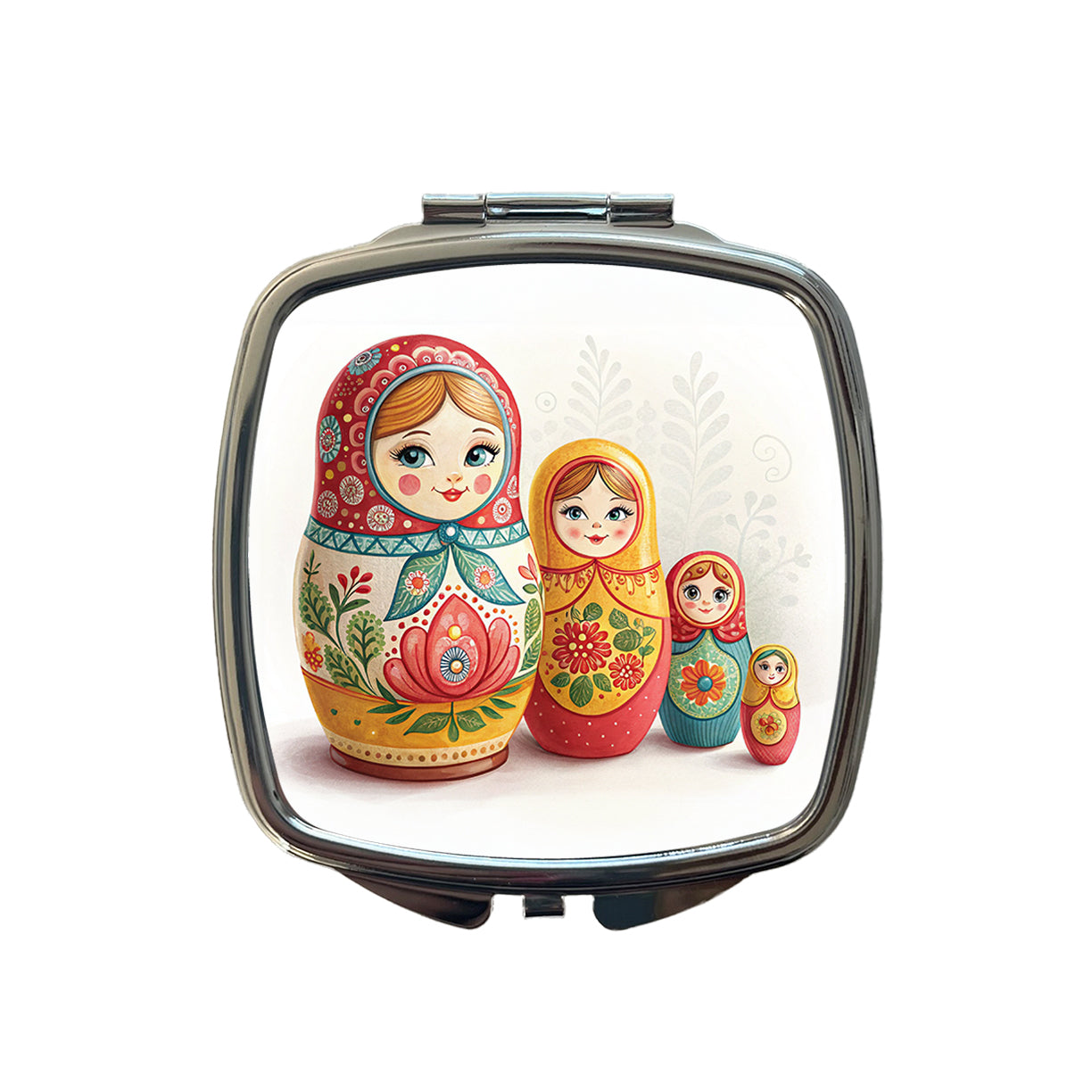 Matryoshka Russian Nesting Dolls Small Travel Purse Handbag Pocket Makeup Compact Mirror