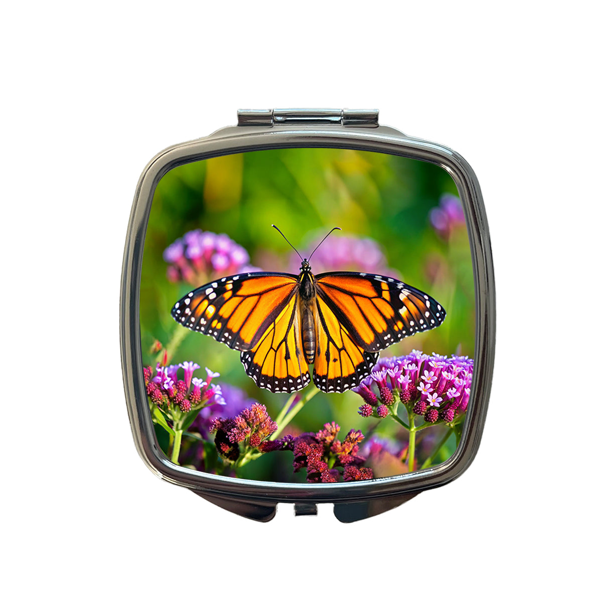 Monarch Butterfly Small Travel Purse Handbag Pocket Makeup Compact Mirror