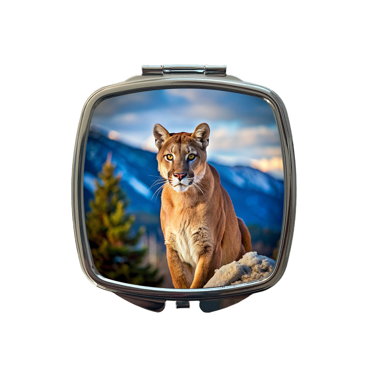Mountain Lion Cougar Small Travel Purse Handbag Pocket Makeup Compact Mirror