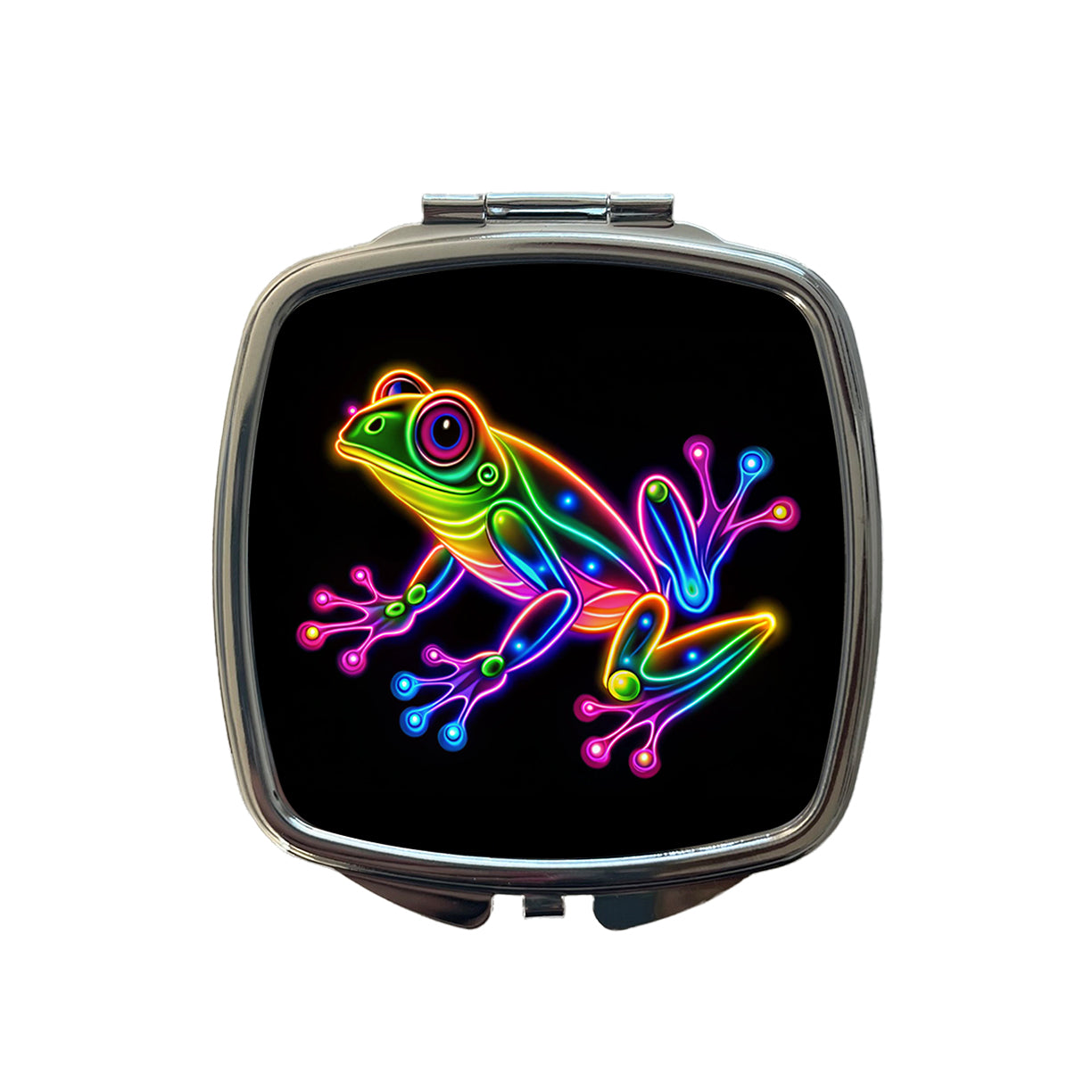 Neon Frog Small Travel Purse Handbag Pocket Makeup Compact Mirror