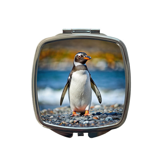 Penguin Small Travel Purse Handbag Pocket Makeup Compact Mirror