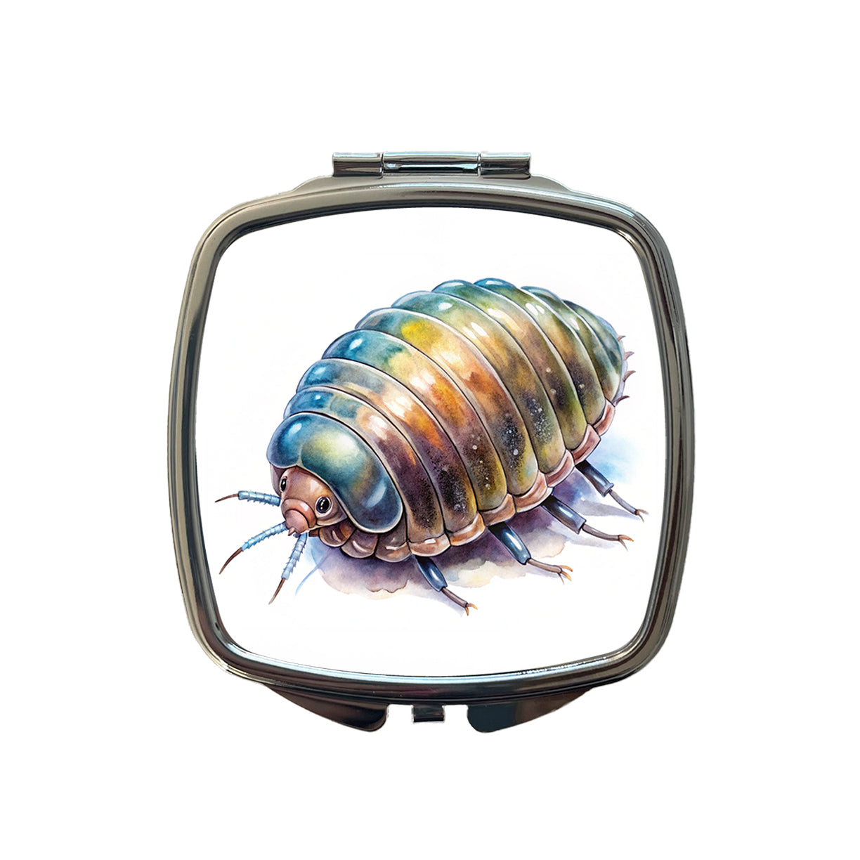 Pill Bug Watercolor Small Travel Purse Handbag Pocket Makeup Compact Mirror